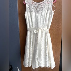NWT A14209 Off White A-line Lace Cocktail Dress